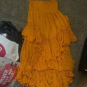 Beautiful yellow mustard light color BoHo skirt